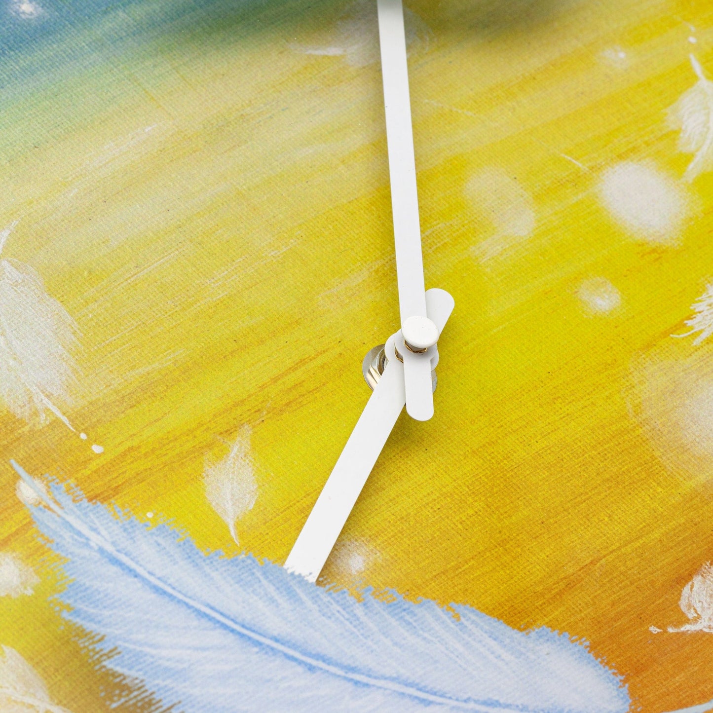 Wall clock 30cm - Silent - Multicolour - Plastic - "Feathers"