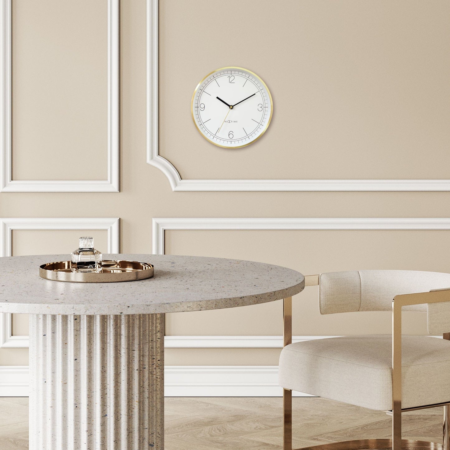 Wall clock 25cm-Silent-Green/Turquoise/White/Black-Metal-NeXtime 'Bolero'