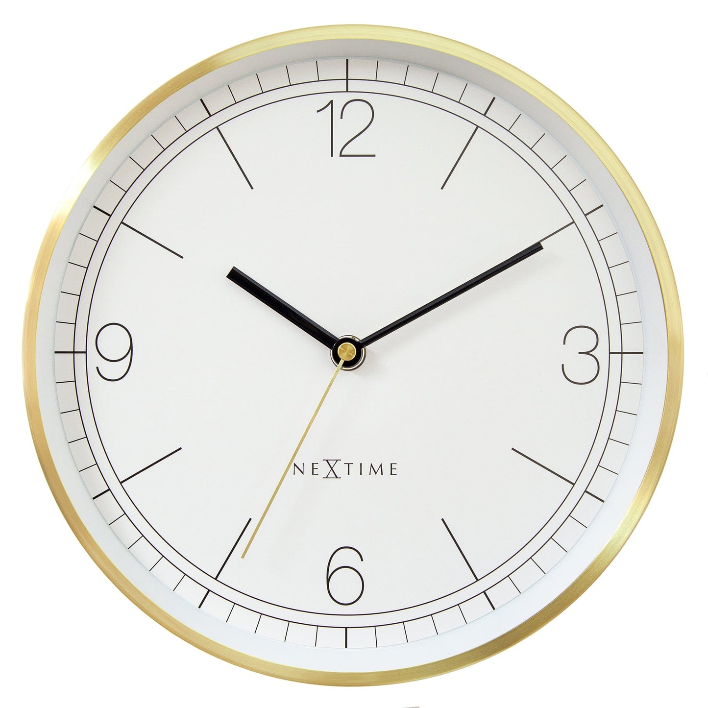 Wall clock 25cm-Silent-Green/Turquoise/White/Black-Metal-NeXtime 'Bolero'