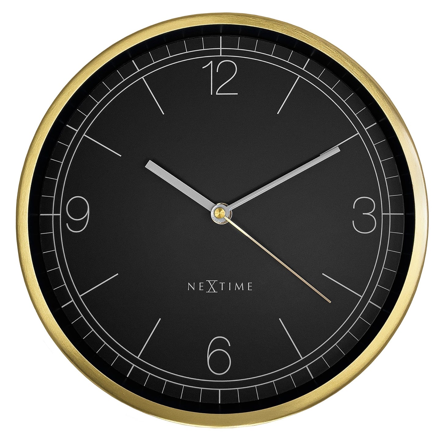 Wall clock 25cm-Silent-Green/Turquoise/White/Black-Metal-NeXtime 'Bolero'