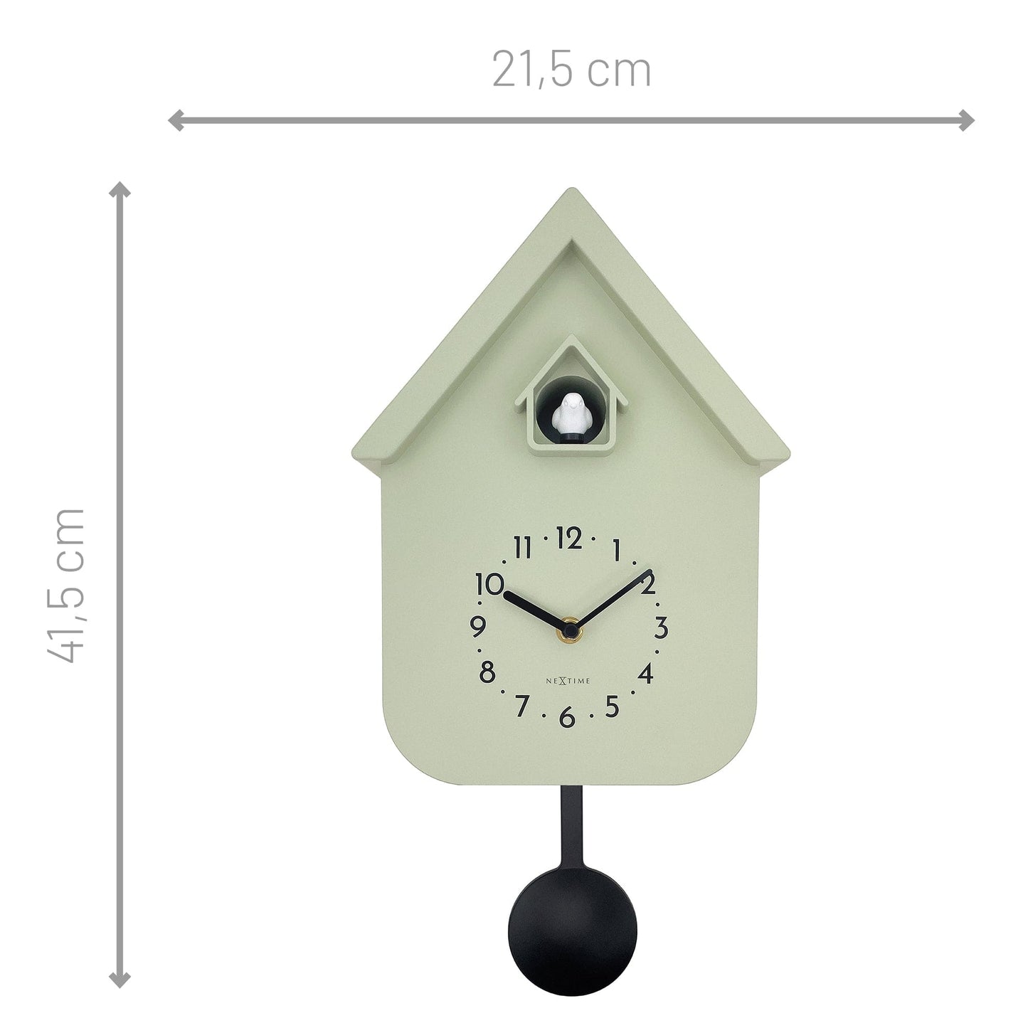 Wall clock 21.5x41.5x8.5cm - Pendulum - Cuckoo -NeXtime 'Twitter'
