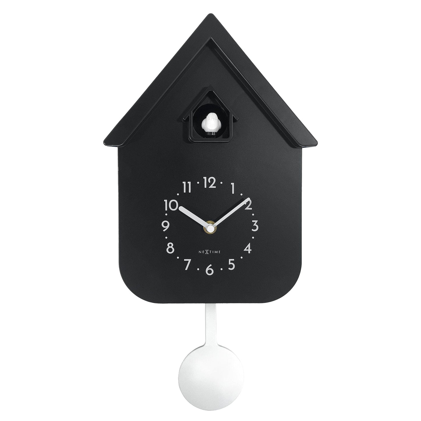 Wall clock 21.5x41.5x8.5cm - Pendulum - Cuckoo -NeXtime 'Twitter'