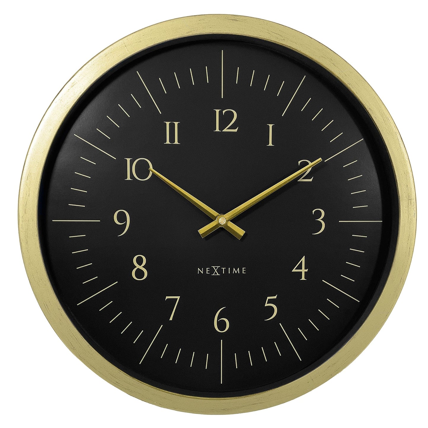 Wall clock 40cm-Black/White-Plastic-NeXtime 'Galaxy'