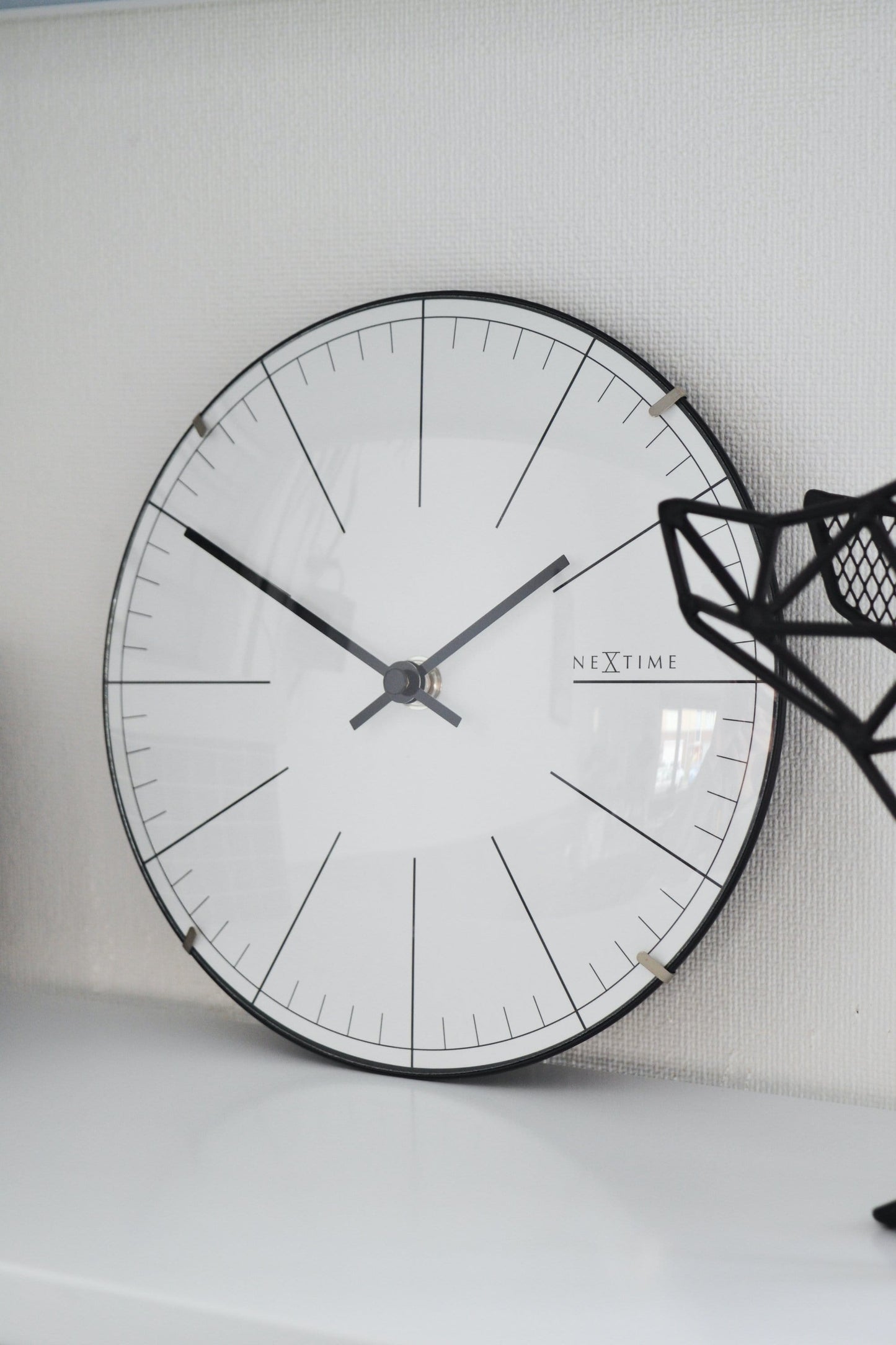 Wall clock/ Table clock- 20 cm- Glass - Dome Shaped Glass- 'Big Stripe Mini Dome'