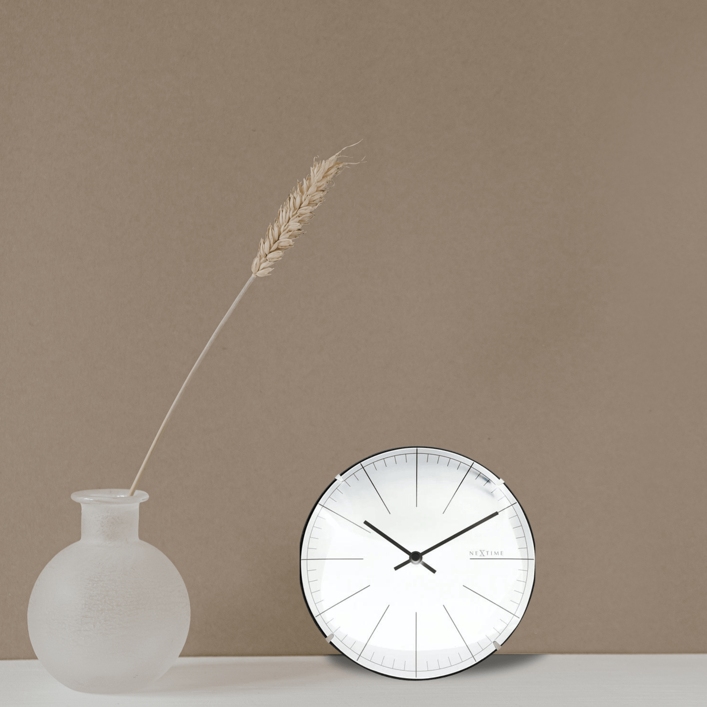 Wall clock/ Table clock- 20 cm- Glass - Dome Shaped Glass- 'Big Stripe Mini Dome'