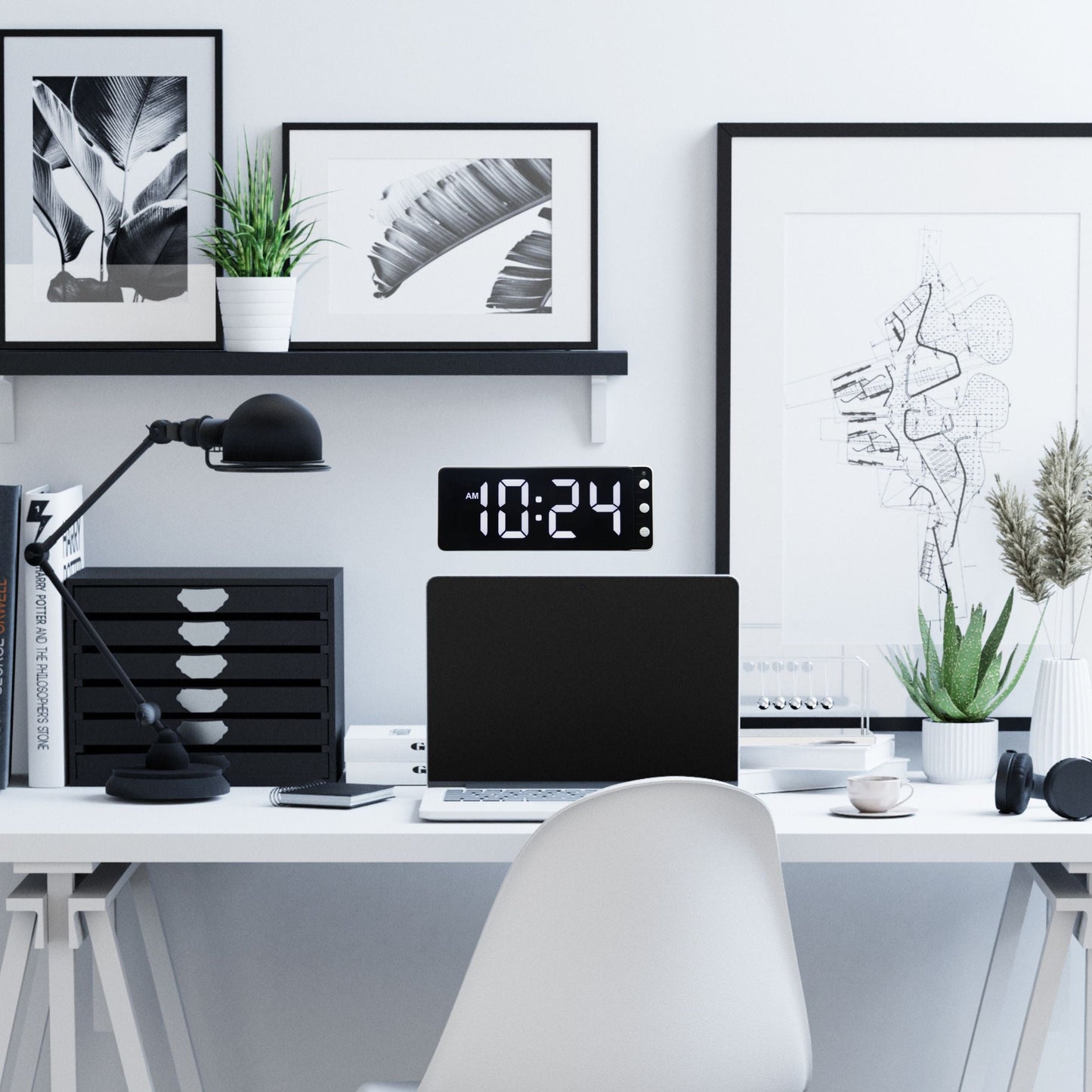 Table/Wall Clock 27.2x10.8x3cm-LED-ABS-NeXtime 'Digital Clock'