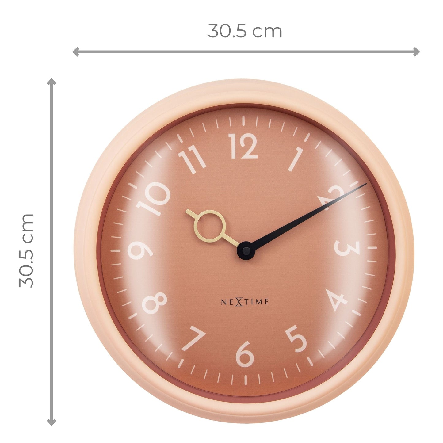 Wall Clock 30.5cm-Silent-ABS-NeXtime 'Golden Hour Wall'