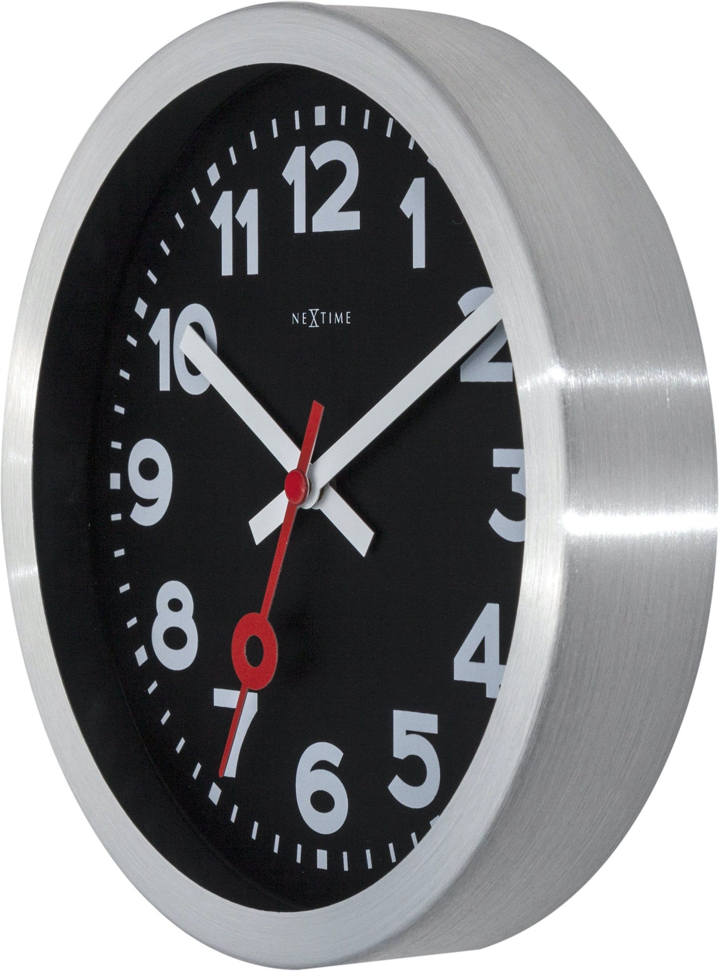 Wall clock/Table clock - Black - Aluminum - 'Station Numbers'