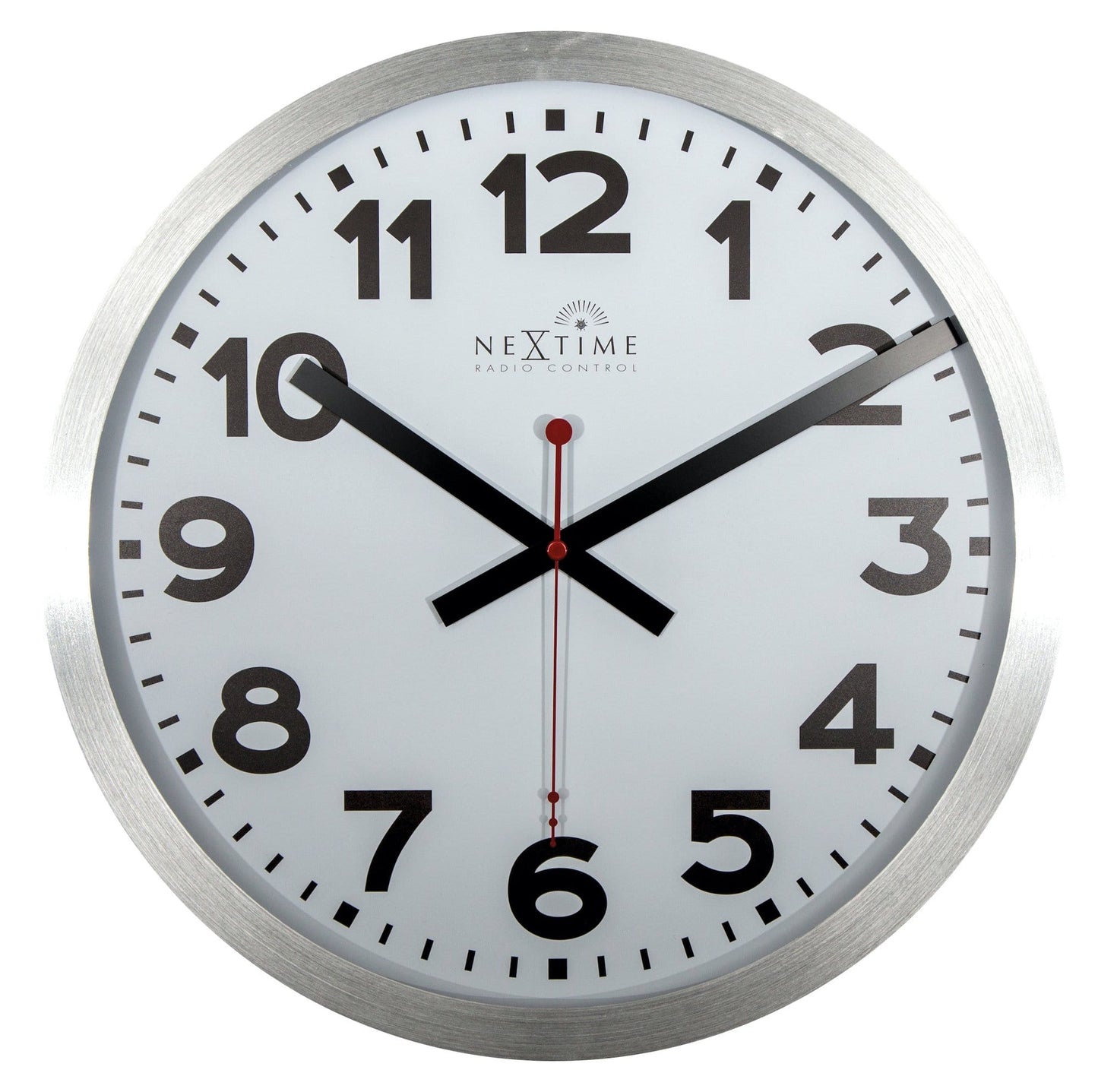 Wall clock - 35 cm - Aluminum - 'Station Radio Controlled (DCF) Numbers'