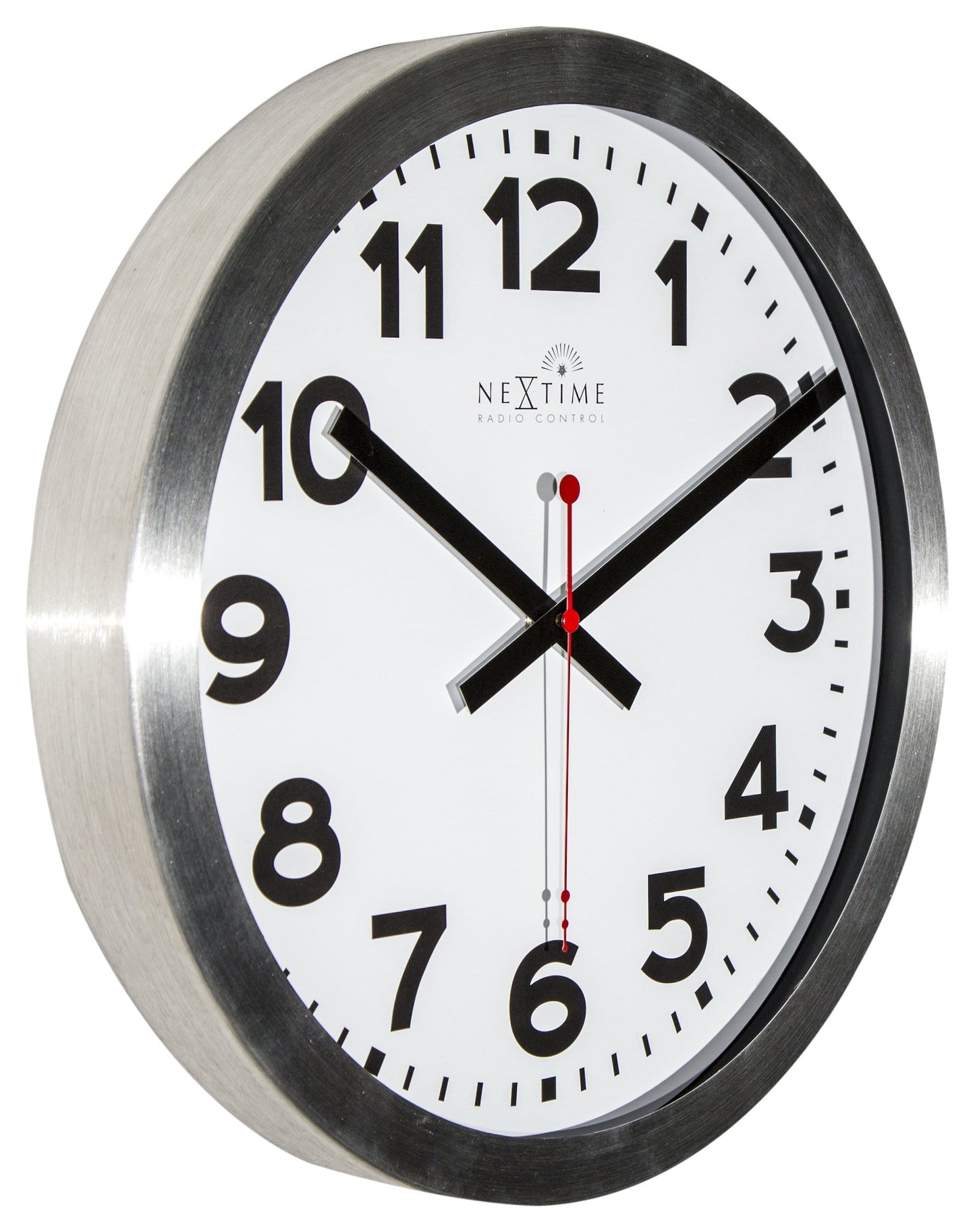 Wall clock - 35 cm - Aluminum - 'Station Radio Controlled (DCF) Numbers'