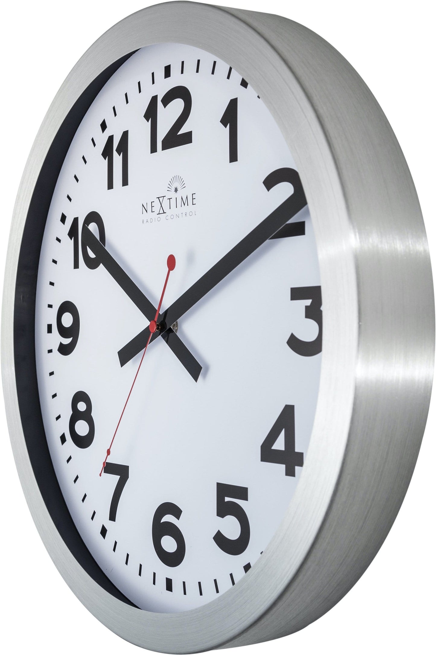 Wall clock - 35 cm - Aluminum - 'Station Radio Controlled (DCF) Numbers'