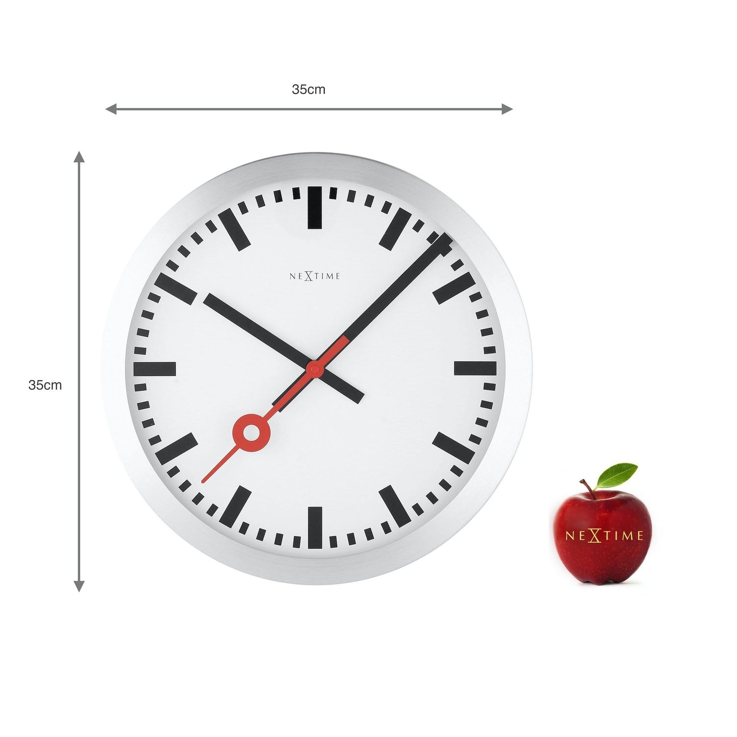 Wall clock/Table clock - Aluminum - 'Station Stripe'