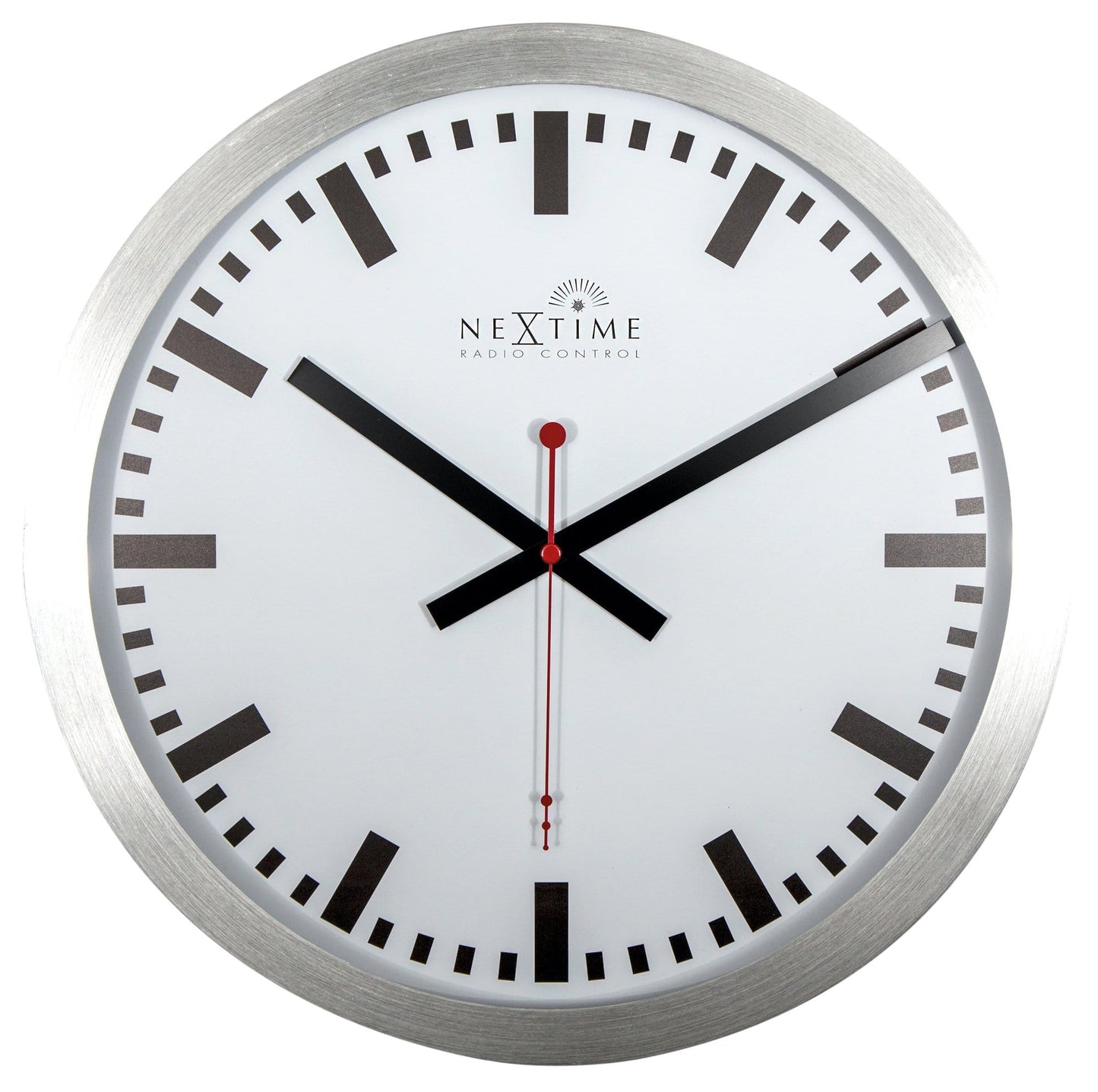 Wall clock - 35 cm - Aluminum - 'Station Radio Controlled (DCF) Stripe'