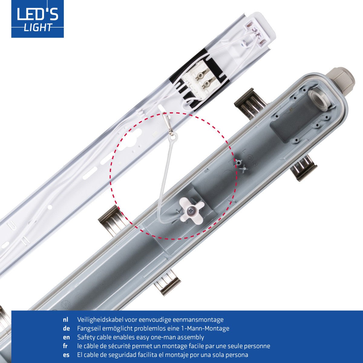 2 PACK - LED's Light Complete LED TL lamp met LED buis 120 cm - Binnen en buiten - 2130 lm - 1x11,5W - 4000K