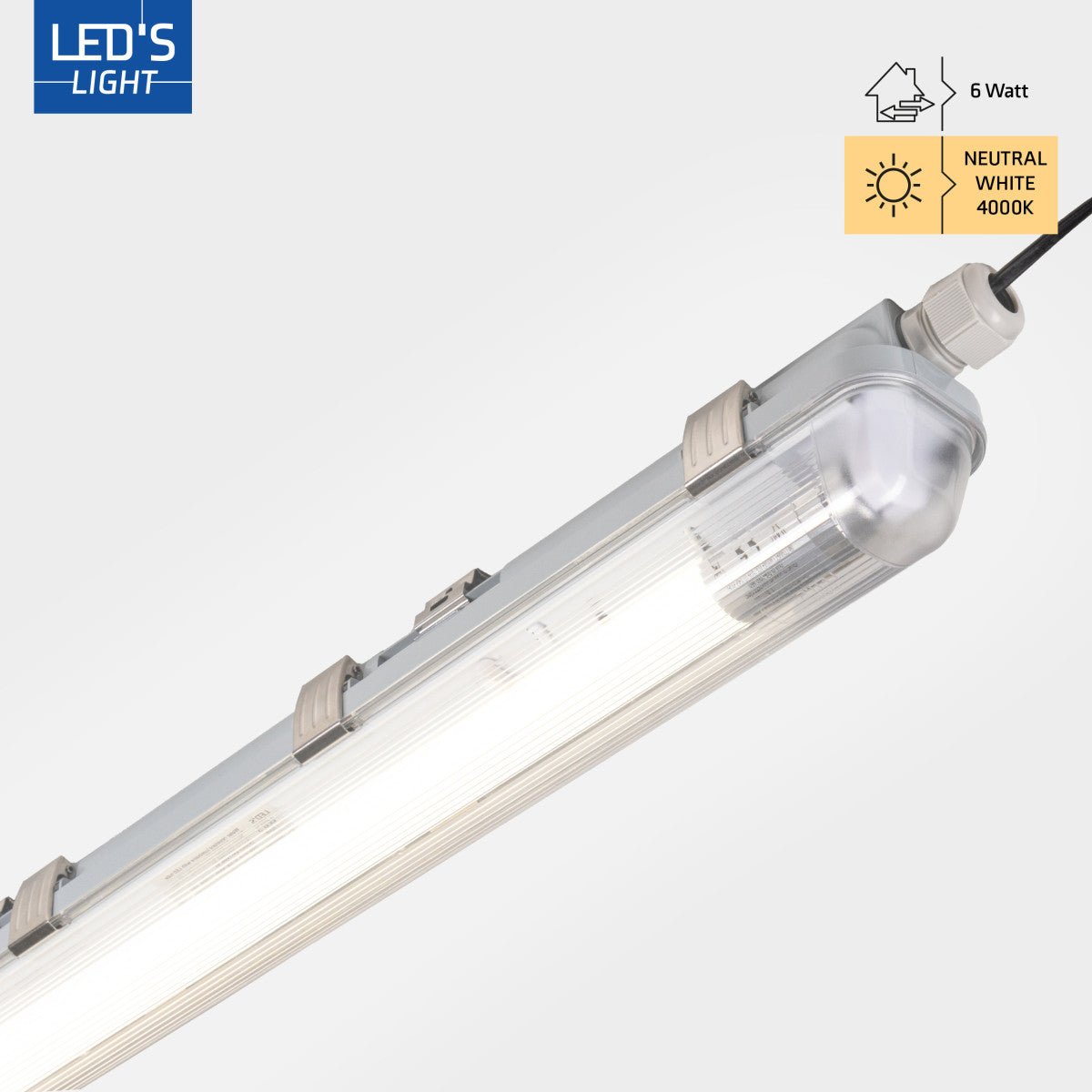 2 PACK - LED's Light Complete LED TL lamp met LED buis 60 cm - Binnen en buiten - 1100 lm - 1x6W