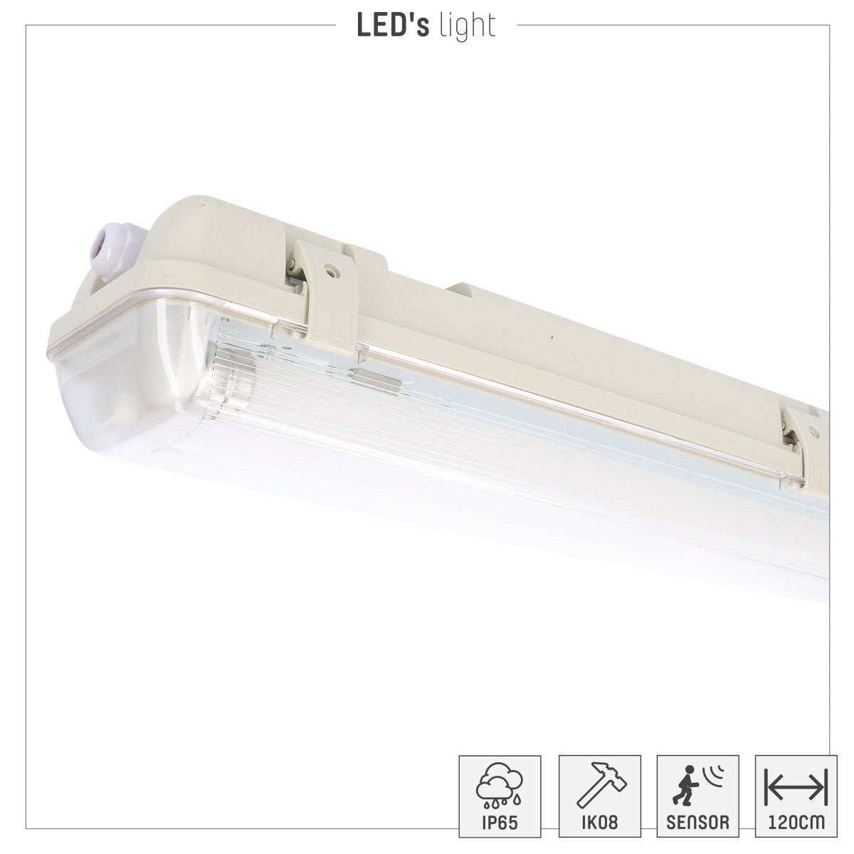 2 PACK - LED's Light LED TL licht balk met sensor 120 cm - Bewegingssensor en nachtsensor - Waterdicht - 4200 lm