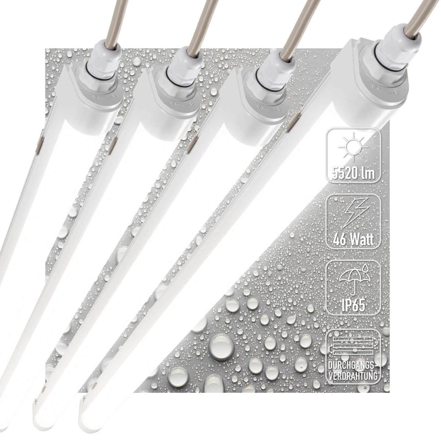 4 PACK - LED's Light TL armatuur met Strip - Koppelbaar - 46W 150cm 5520lm 4000K