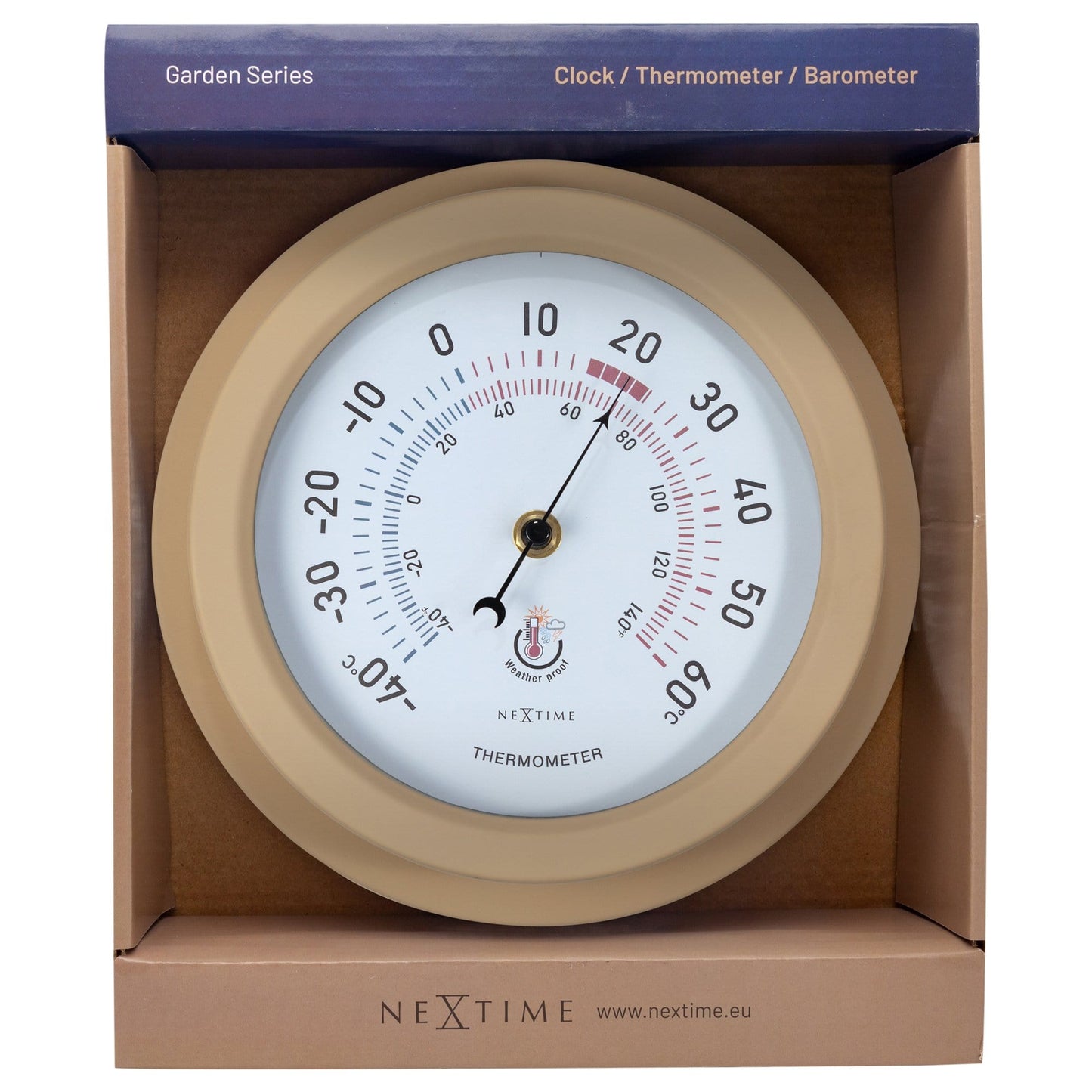 Weatherproof Thermometer - 22cm - Metal - Galvanized Lily