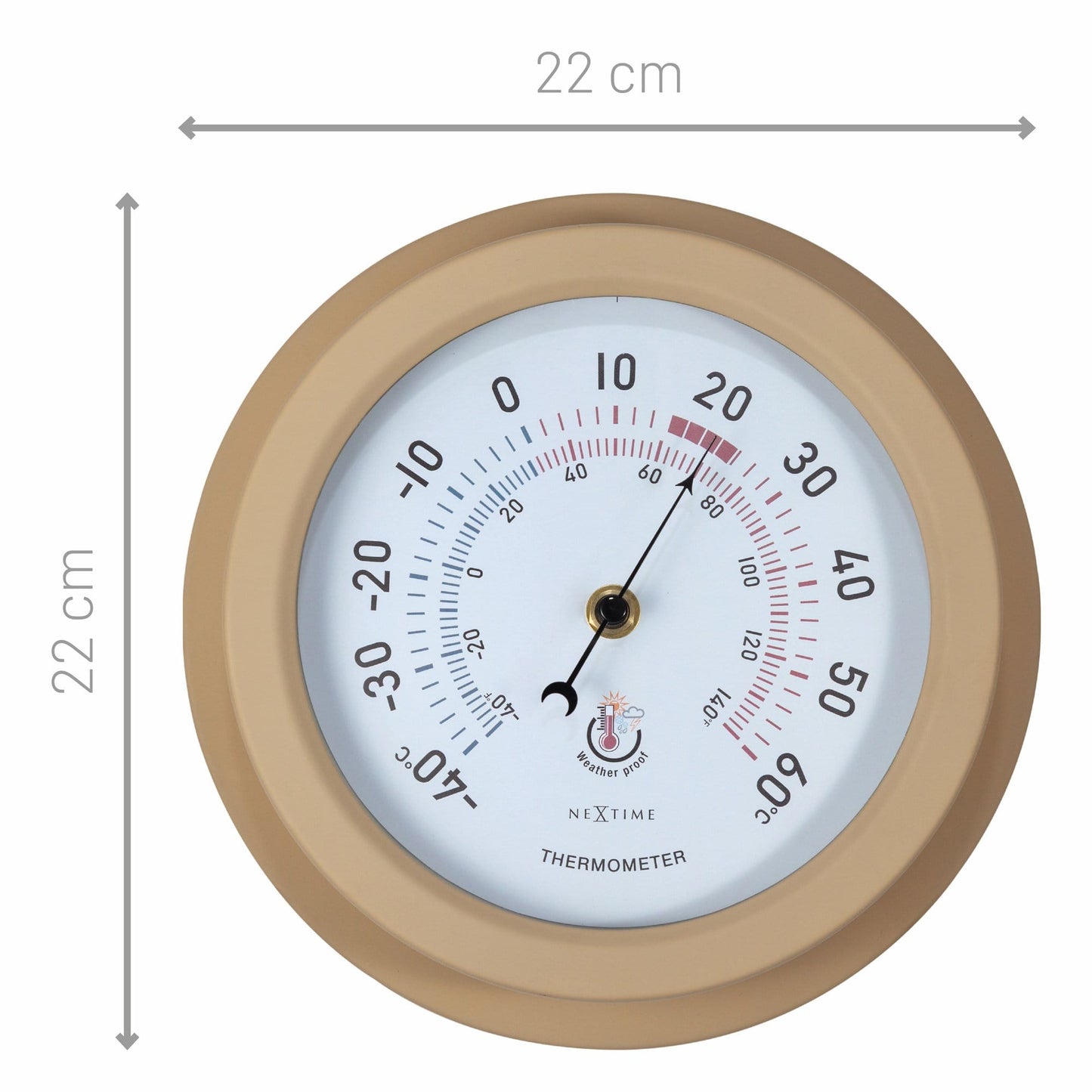 Weatherproof Thermometer - 22cm - Metal - Galvanized Lily
