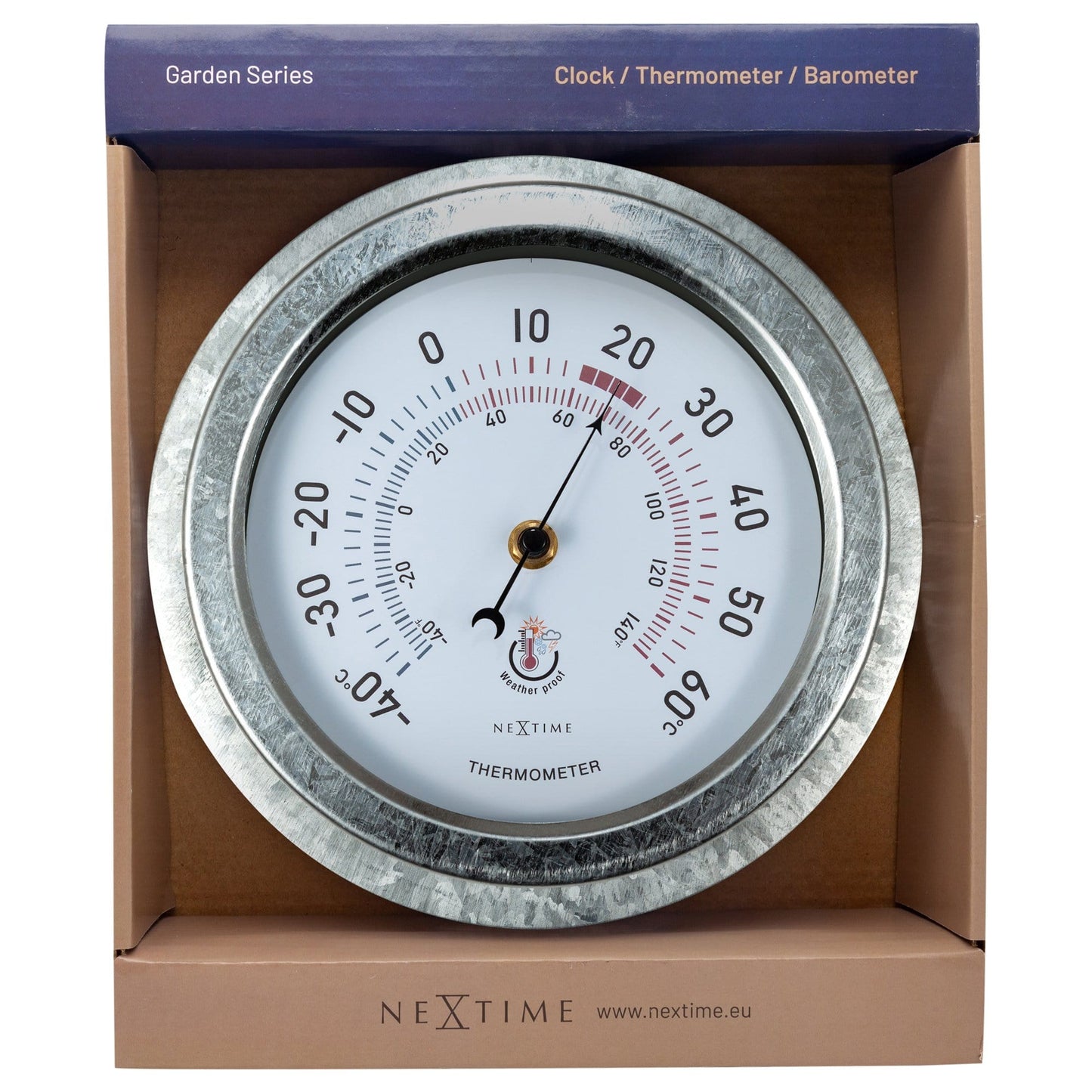 Weatherproof Thermometer - 22cm - Metal - Galvanized Lily