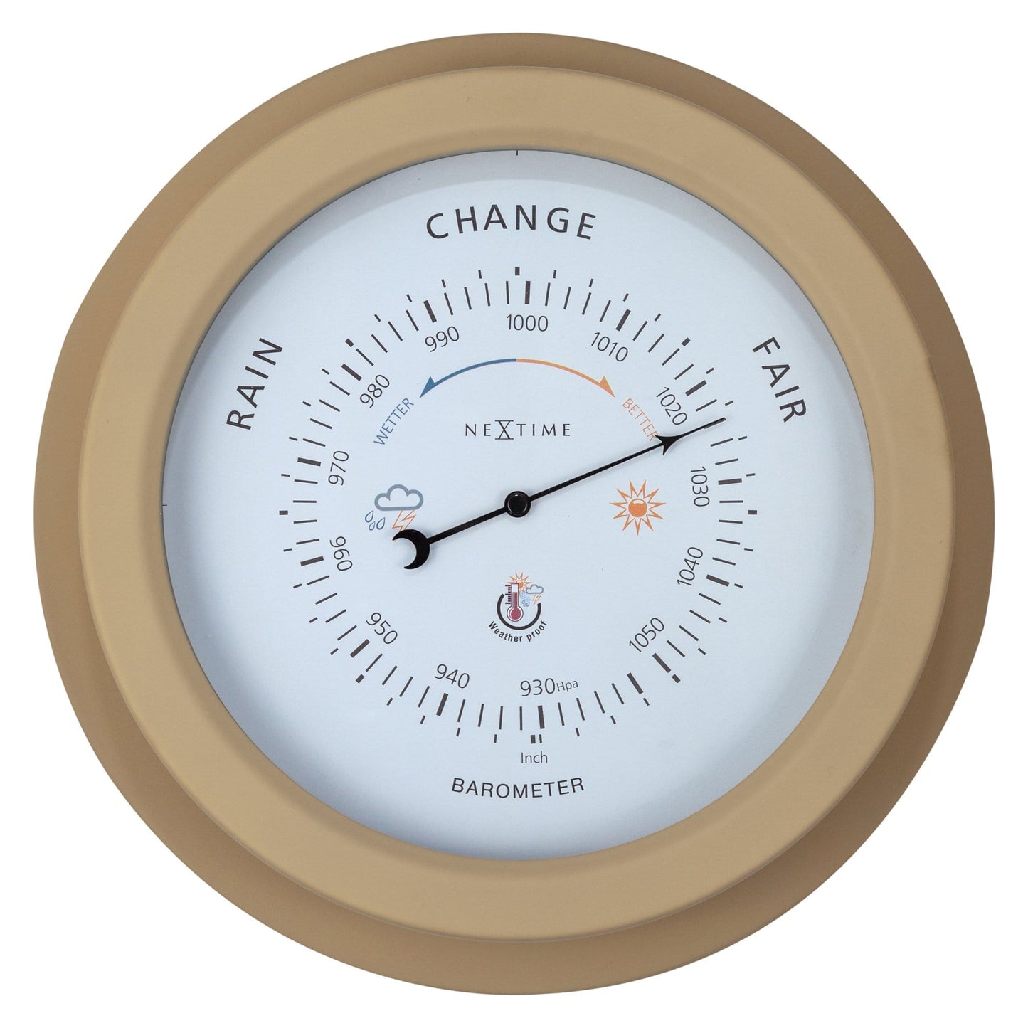 Weatherproof Barometer - 22cm - Metal - Galvanized Orchid
