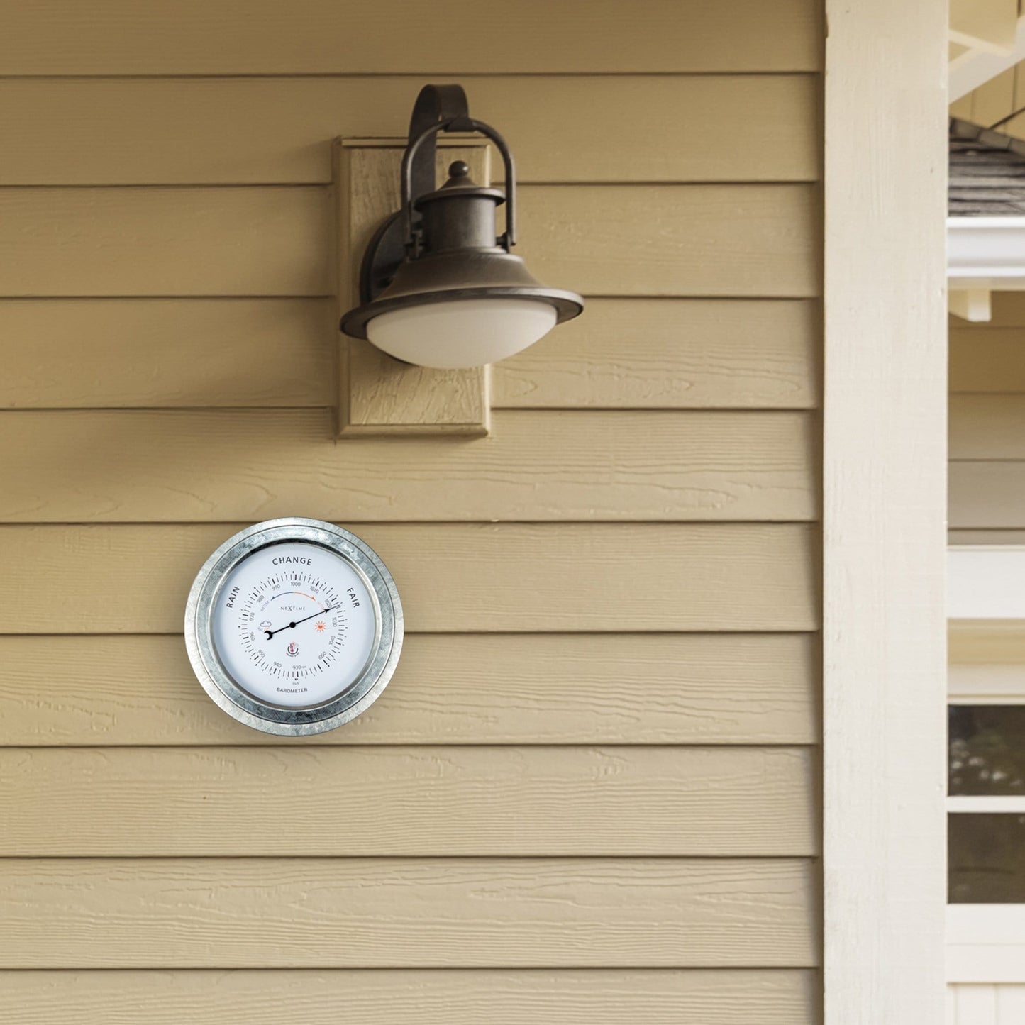 Weatherproof Barometer - 22cm - Metal - Galvanized Orchid