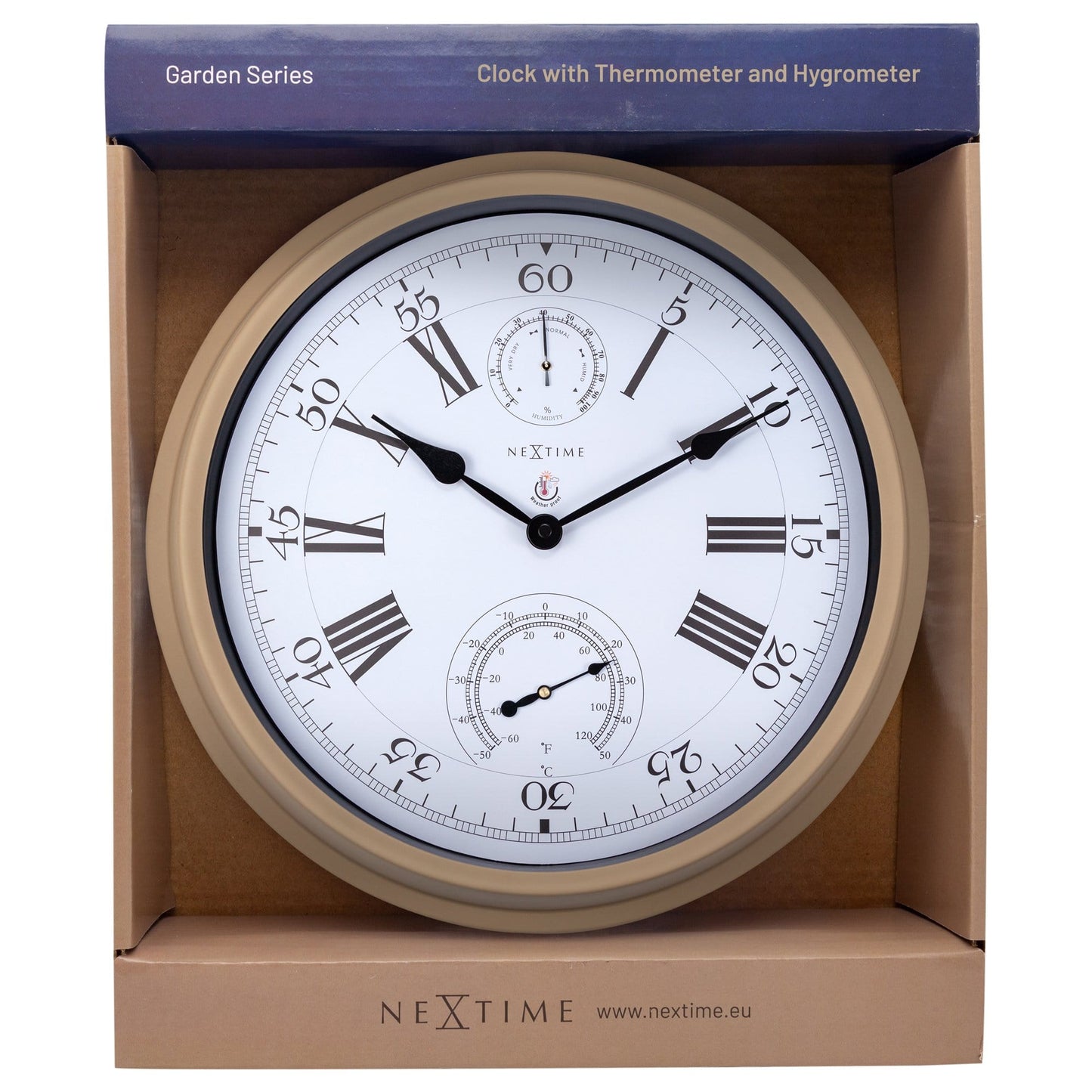 Weatherstation - Wall clock - Weatherproof - 40.5 cm - Metal - Hyacinth