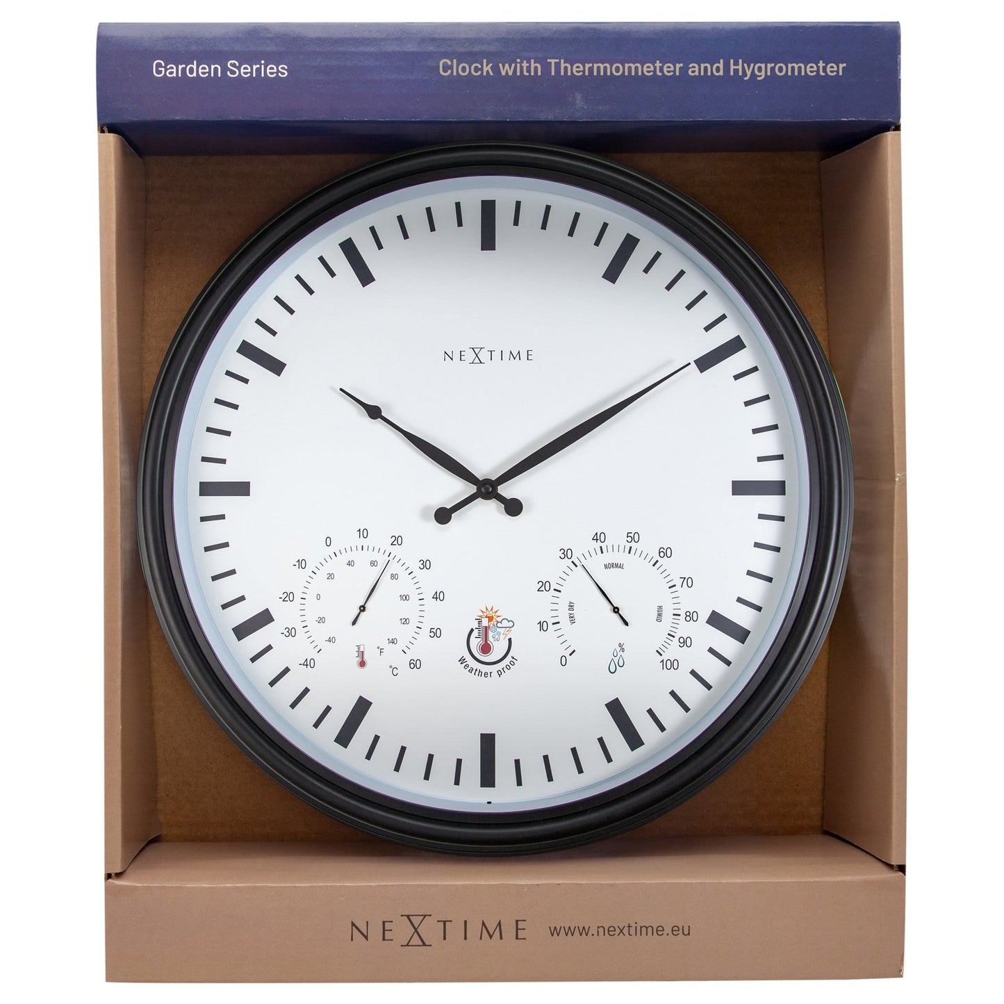 Weatherstation - Wall clock - Weatherproof - 50.5 cm and Sunflower