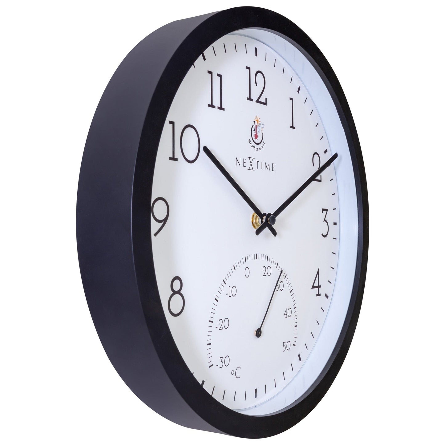 Weatherproof Outdoor clock - with thermometer - 30.5 cm and Marigold