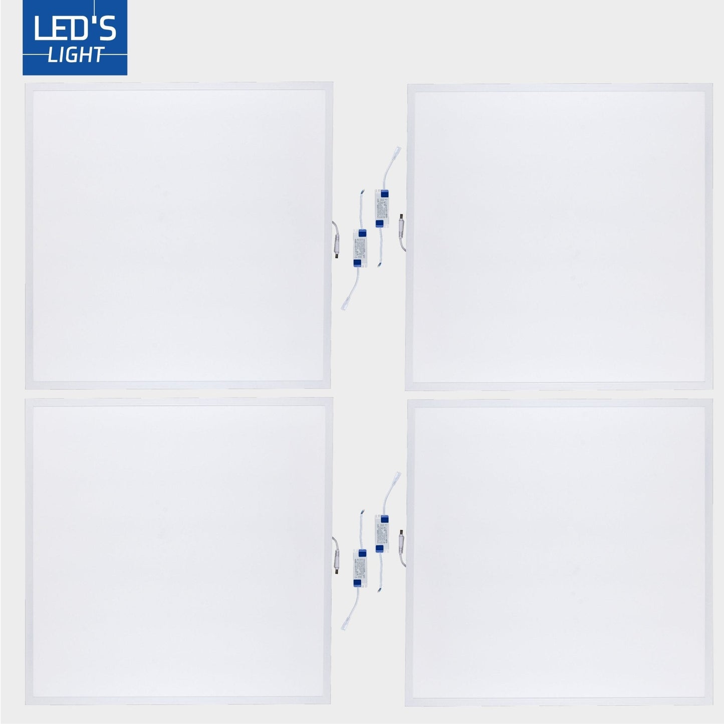 4PACK LED's Light Panelen vierkant 595x595mm - Compleet universeel paneel met driver - 40W - 4 stuks