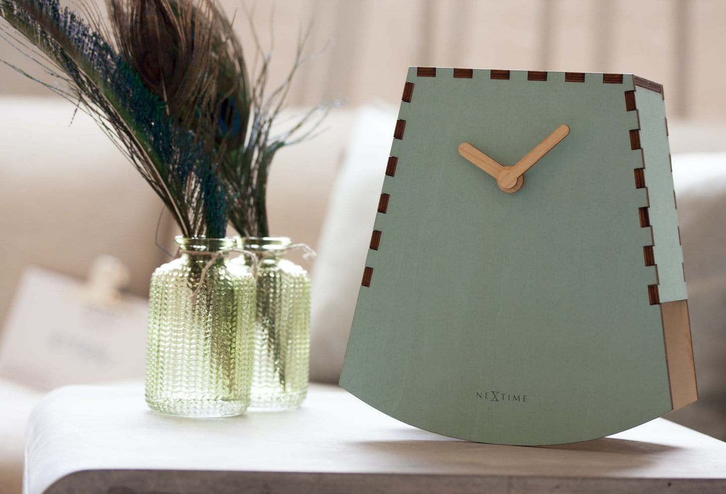 Table clock - 20 cm -Wood - Motion Clock- 'Rocky'