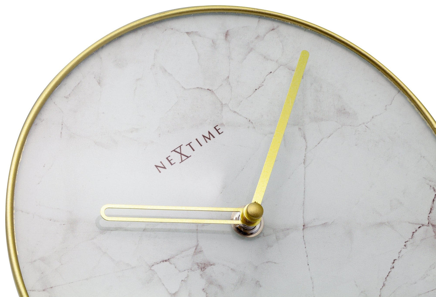 Table / Wall clock - 20 cm - Glass / Metal - 'Marble'
