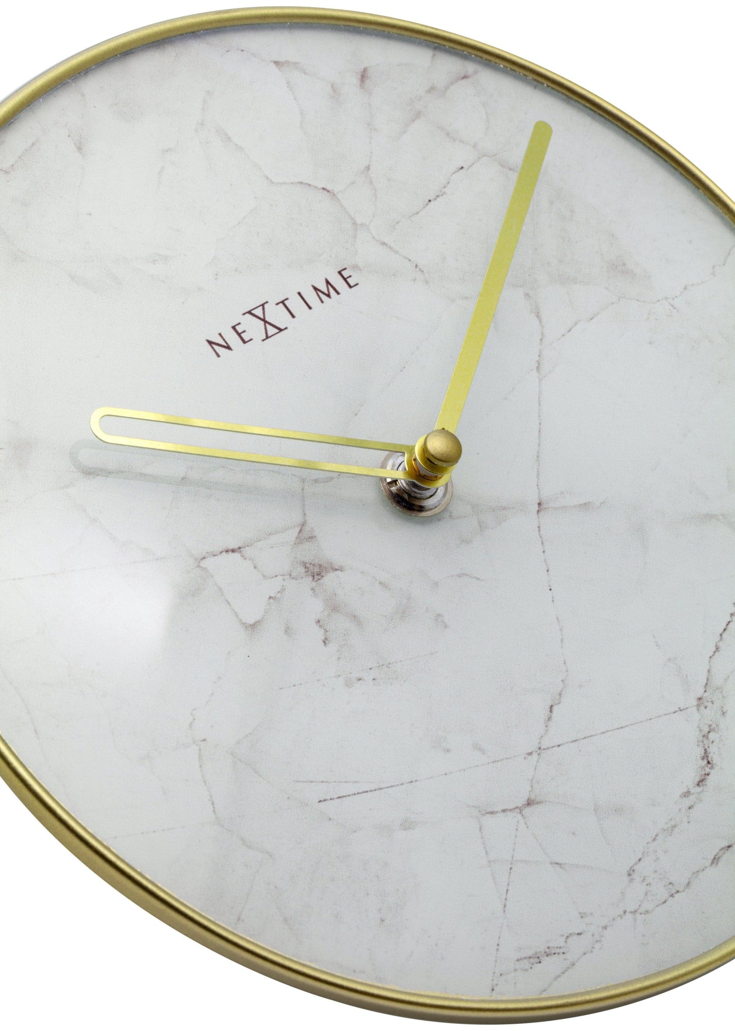 Table / Wall clock - 20 cm - Glass / Metal - 'Marble'