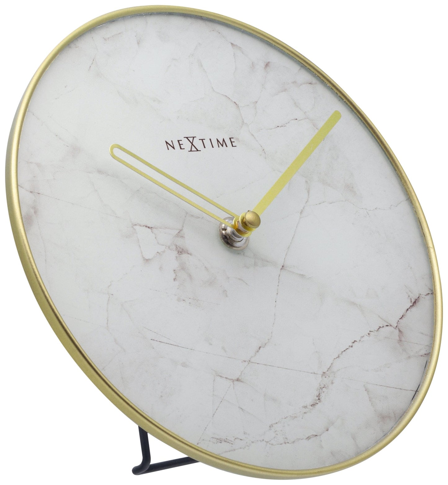 Table / Wall clock - 20 cm - Glass / Metal - 'Marble'