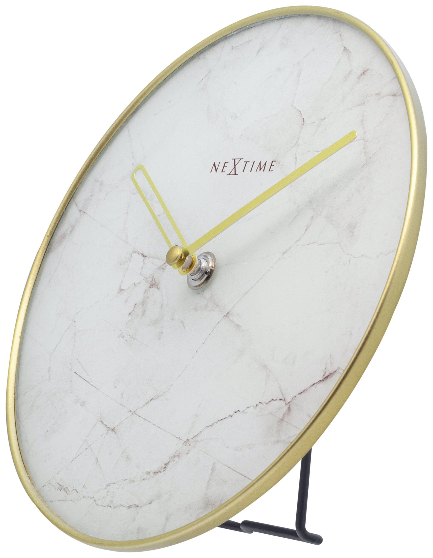 Table / Wall clock - 20 cm - Glass / Metal - 'Marble'