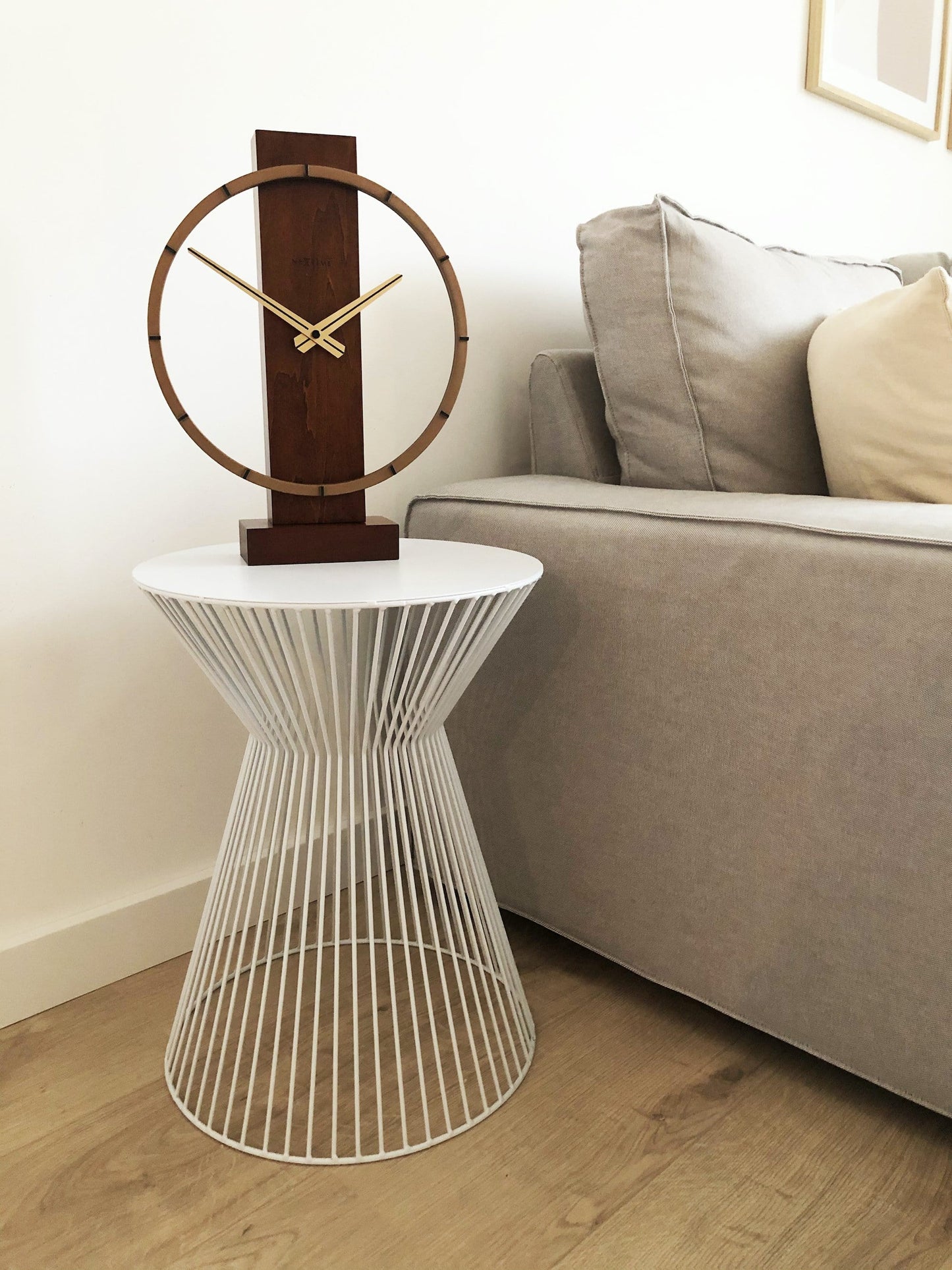 Table / Wall clock - 34 x 27 cm - Wood/Steel - 'Carl Small'