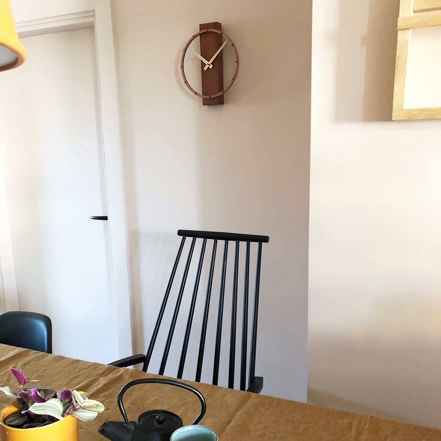Table / Wall clock - 34 x 27 cm - Wood/Steel - 'Carl Small'