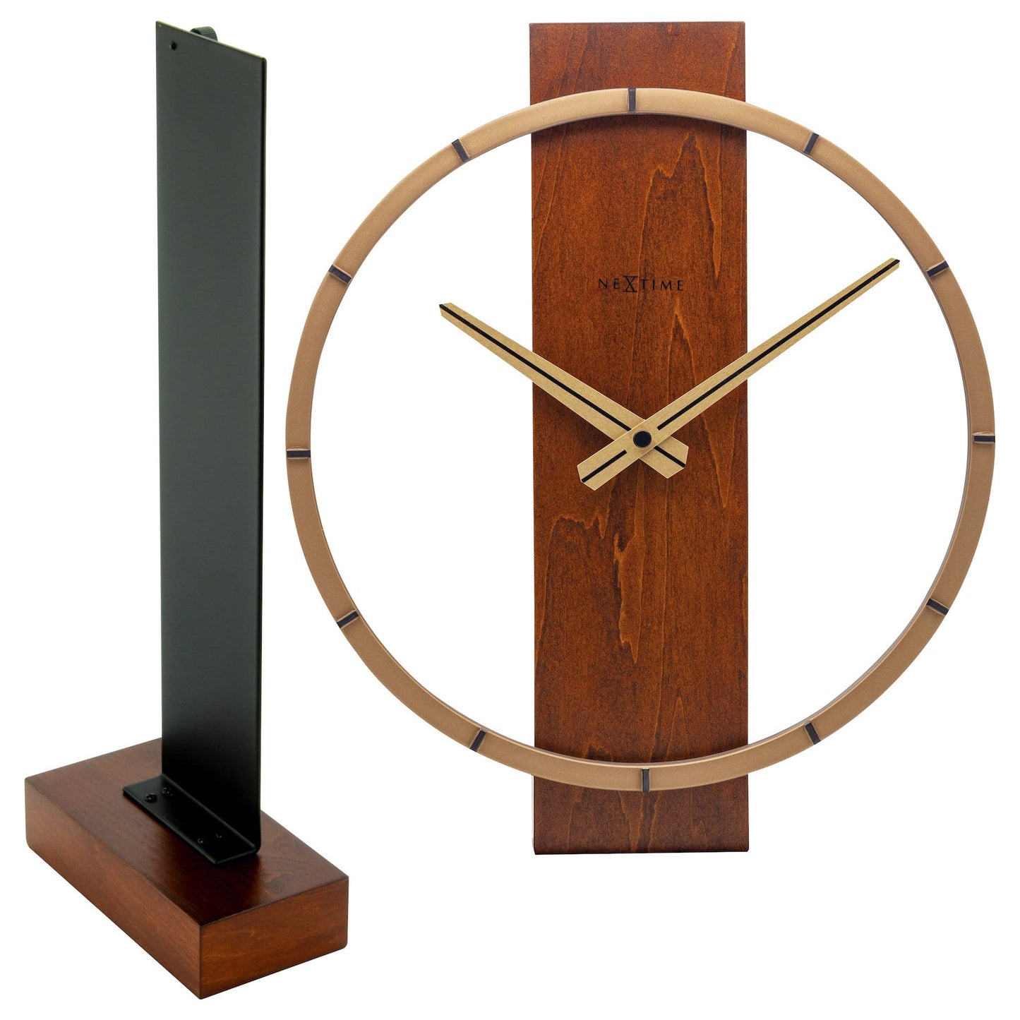 Table / Wall clock - 34 x 27 cm - Wood/Steel - 'Carl Small'
