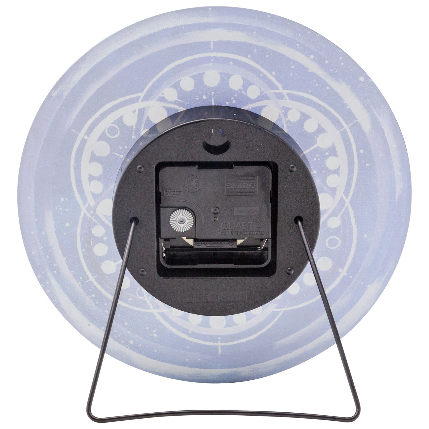 Table/Wall clock 20cm - Silent - Indigo - Tempered Glass - "Cosmo Table"