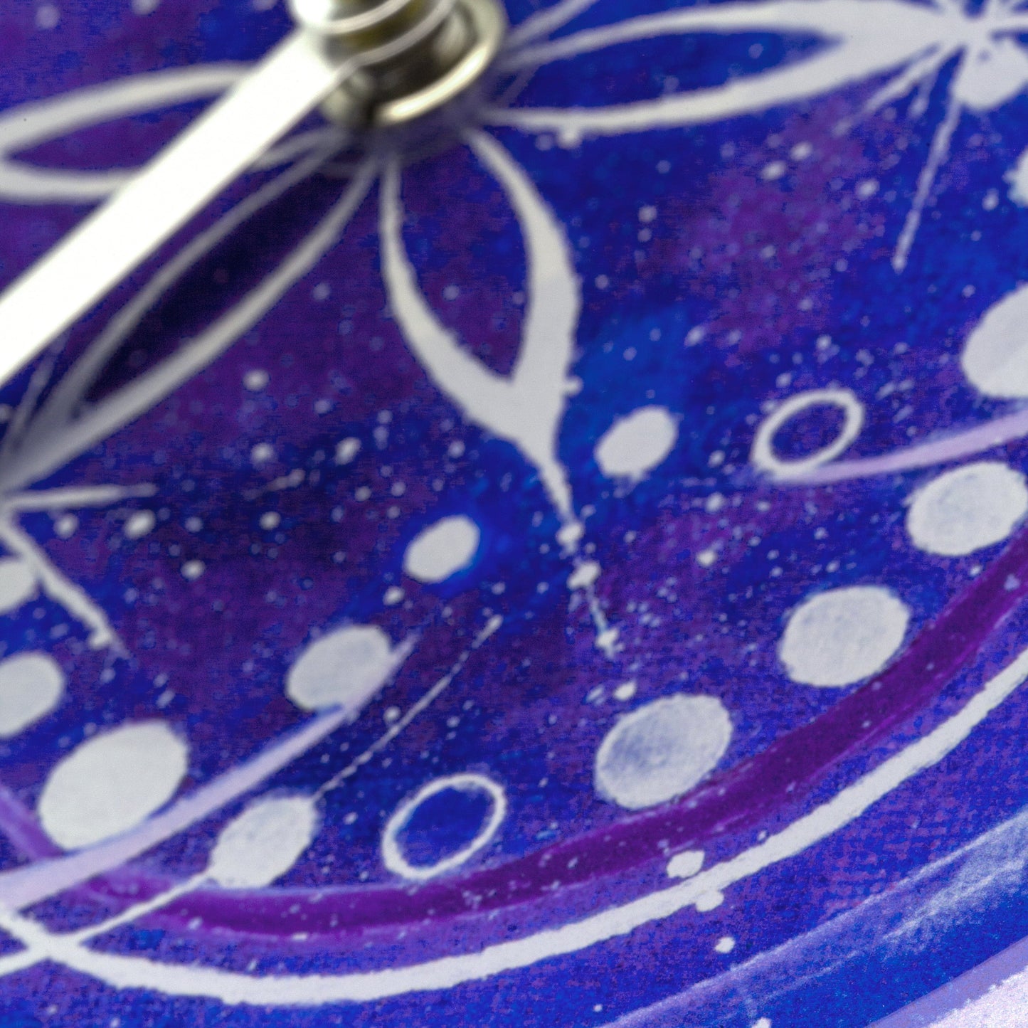 Table/Wall clock 20cm - Silent - Indigo - Tempered Glass - "Cosmo Table"