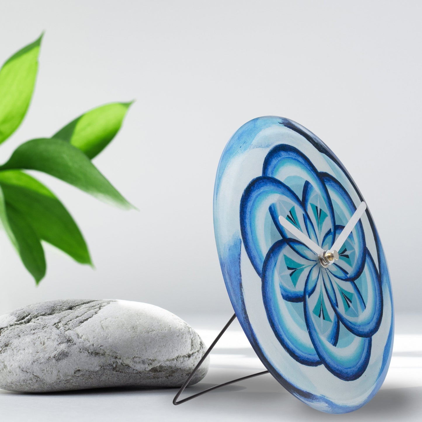 Table/Wall clock 20cm - Silent - Blue - Tempered Glass - "Cosmo Table"