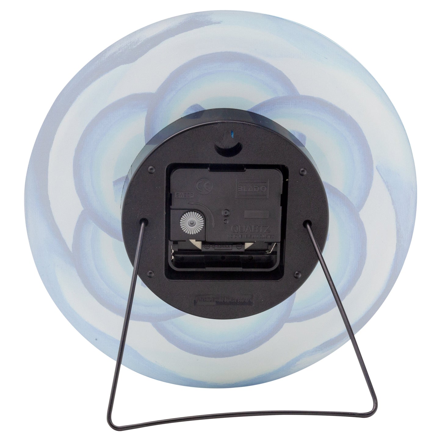 Table/Wall clock 20cm - Silent - Blue - Tempered Glass - "Cosmo Table"
