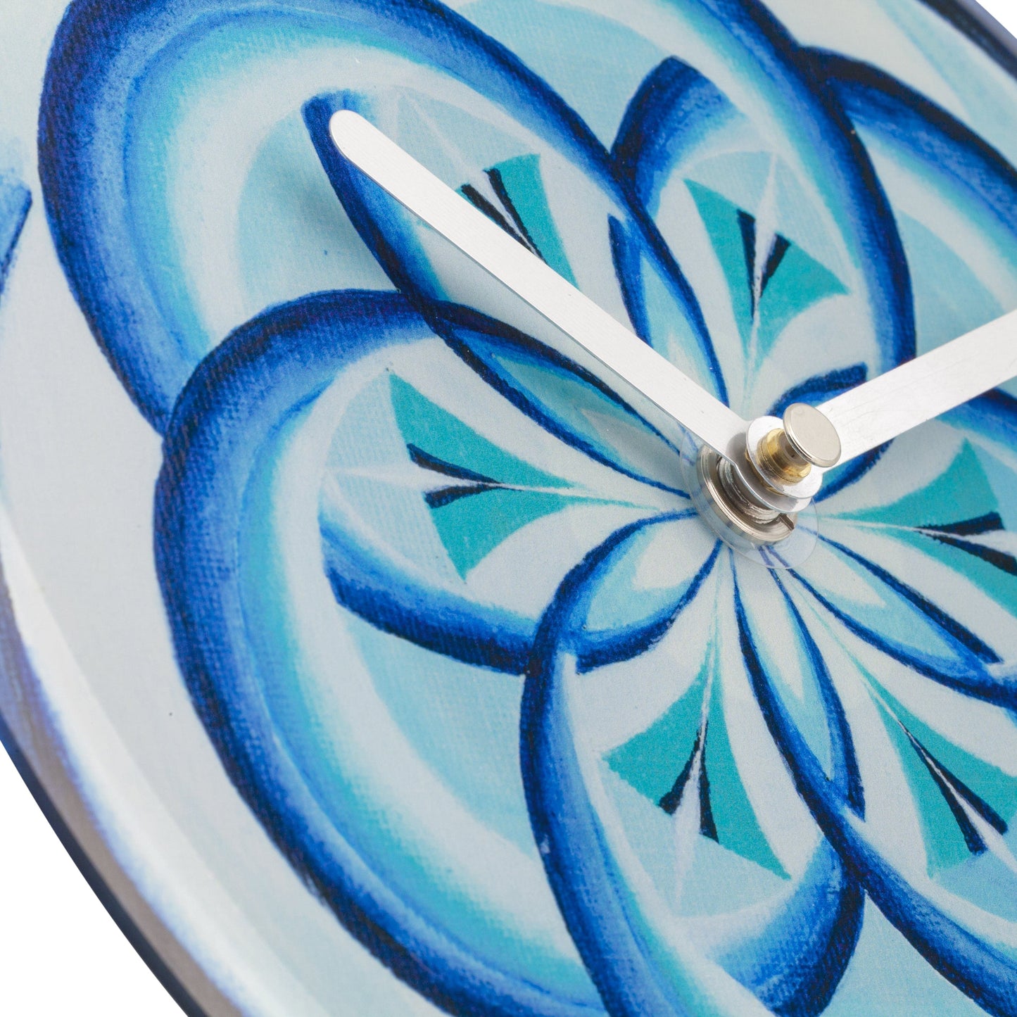 Table/Wall clock 20cm - Silent - Blue - Tempered Glass - "Cosmo Table"