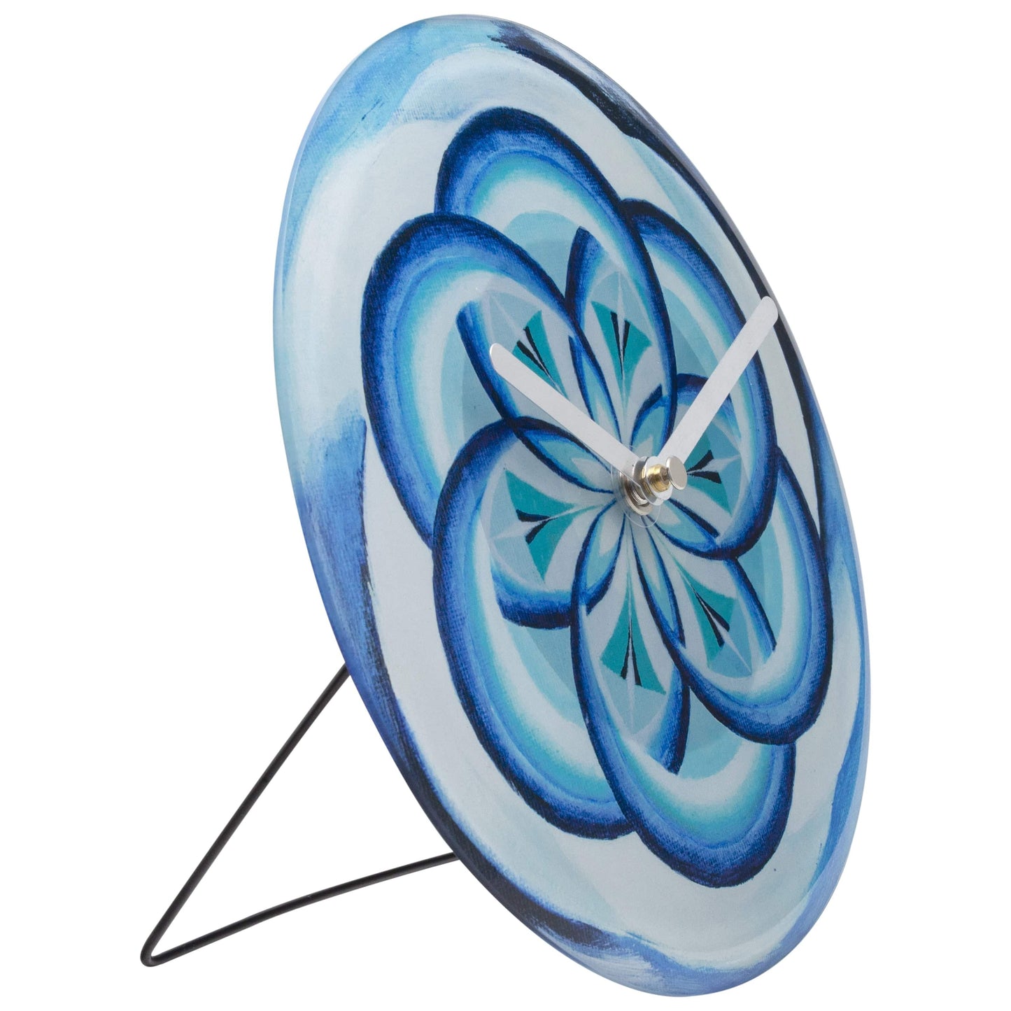 Table/Wall clock 20cm - Silent - Blue - Tempered Glass - "Cosmo Table"