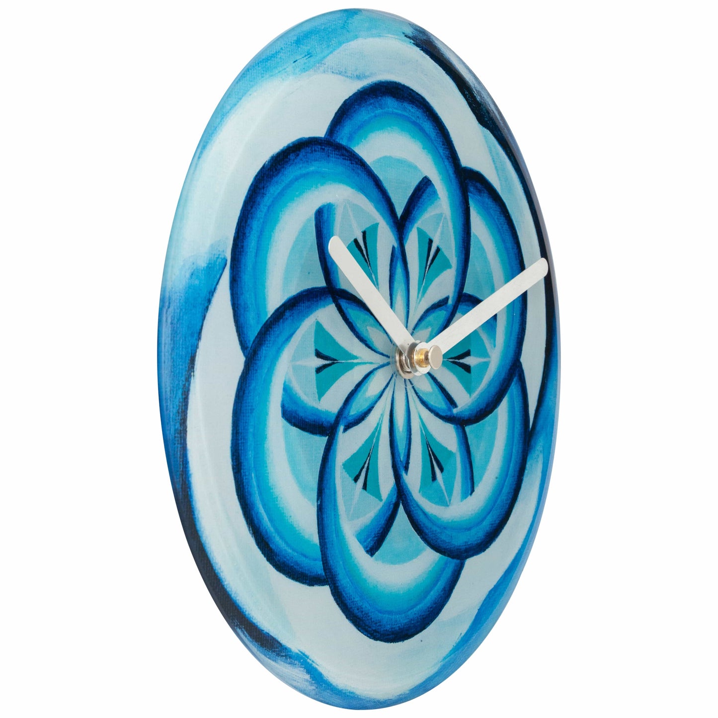 Table/Wall clock 20cm - Silent - Blue - Tempered Glass - "Cosmo Table"