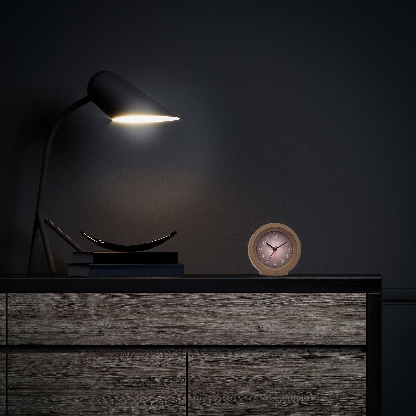 Table Alarm Clock 10.5cm x 3.6cm-Silent-Light Dial-NeXtime "Circle"