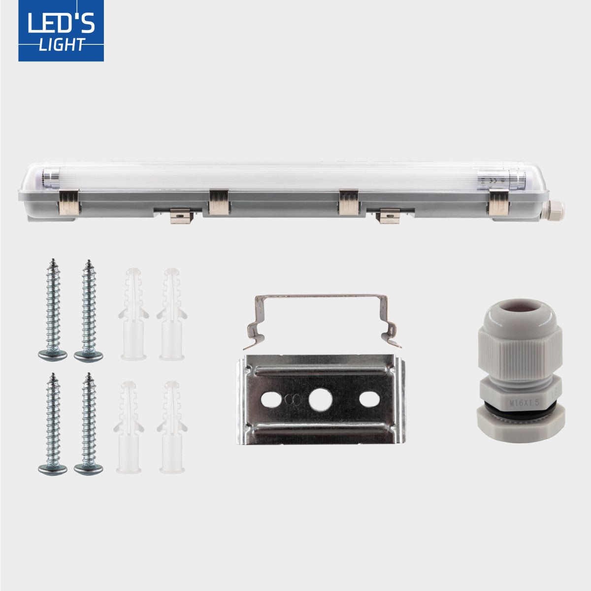 2 PACK - LED's Light Dubbele LED TL lamp 60 cm - compleet met LED buizen - Binnen en buiten - 2200 lm - 2x6W - 4000K