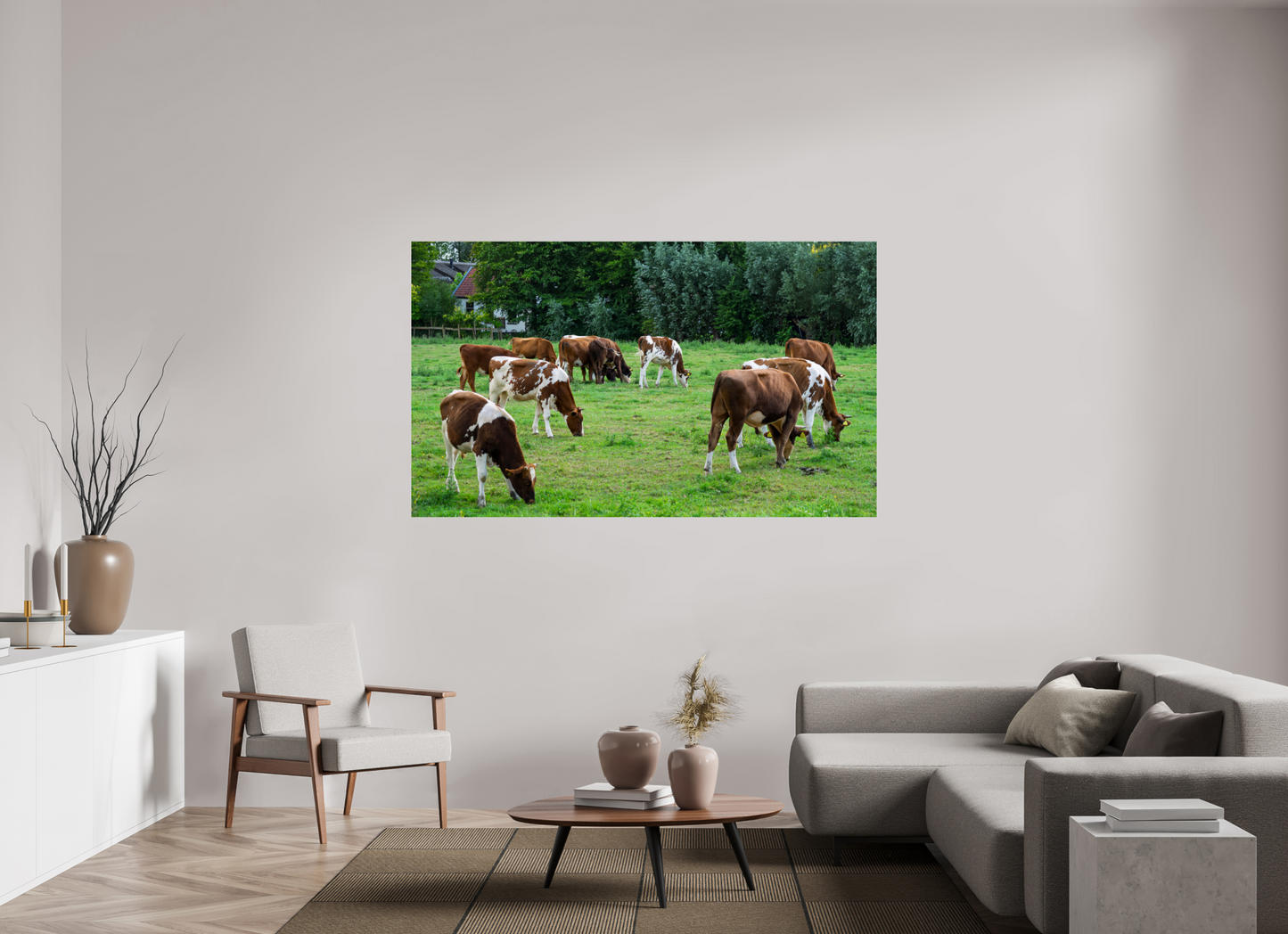Koeien in de Wei Print | Boerderij Muurkunst (Photo Print On Fuji Crystal DP II)