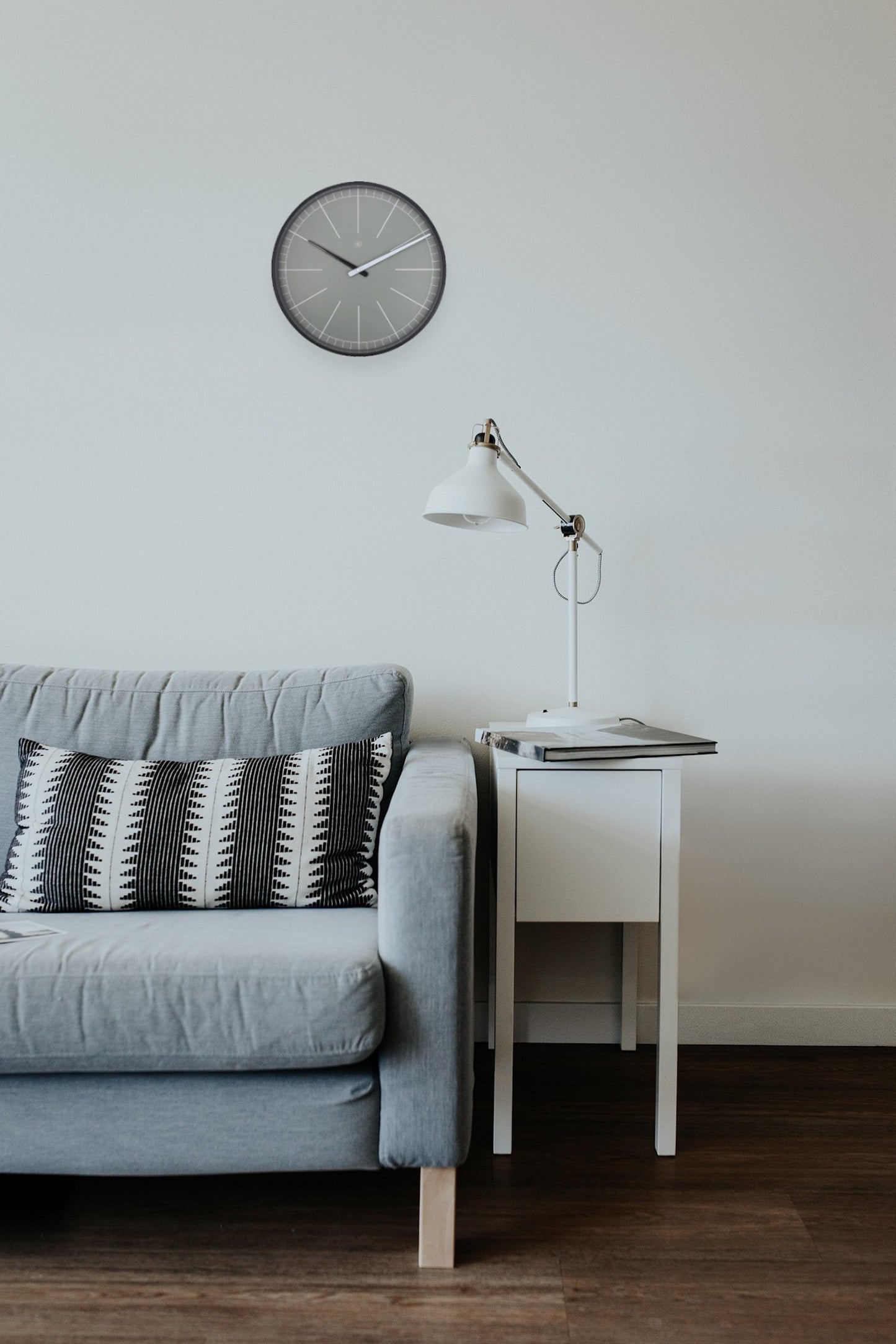 Wall clock - 40 cm - Plastic - 'Gray'