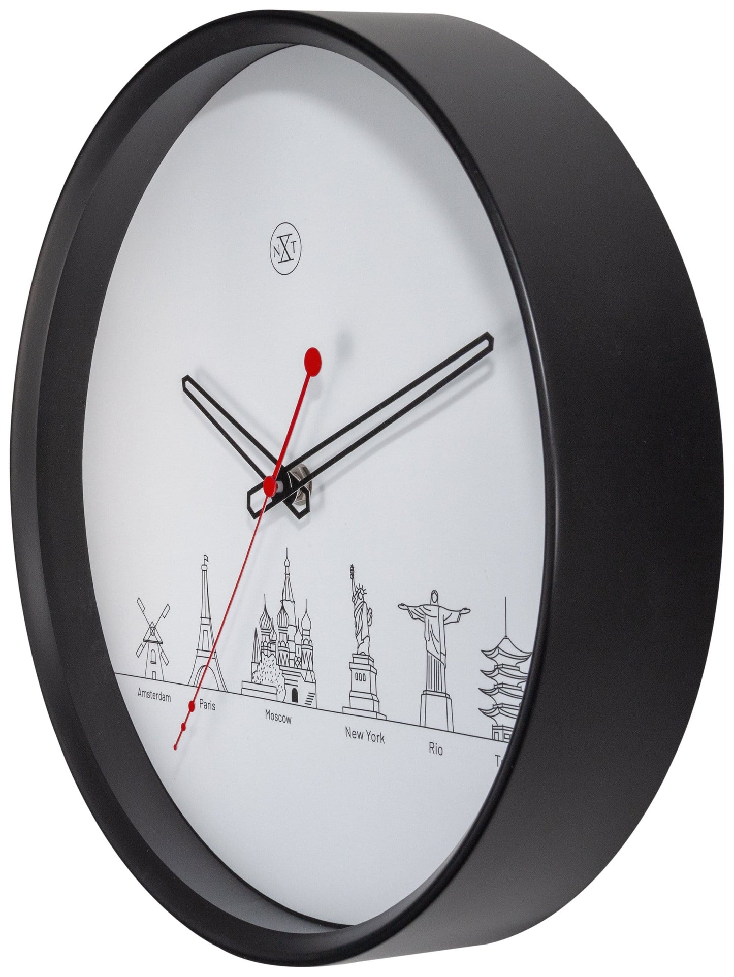 Wall clock - 30 cm - Plastic - 'Worldtour'